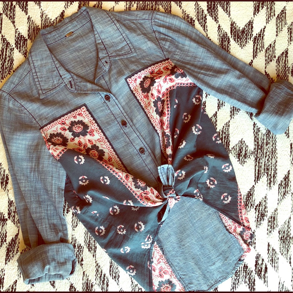 Free People Denim Blouse